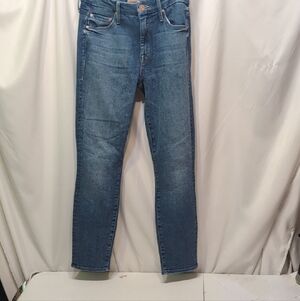 MOTHER The Looker Crop Blue Denim Jeans Size 25